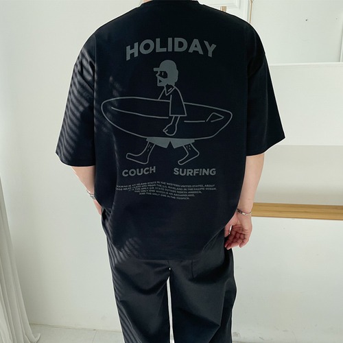 HOLIDAY SURF 아이스분또 프린팅 티셔츠